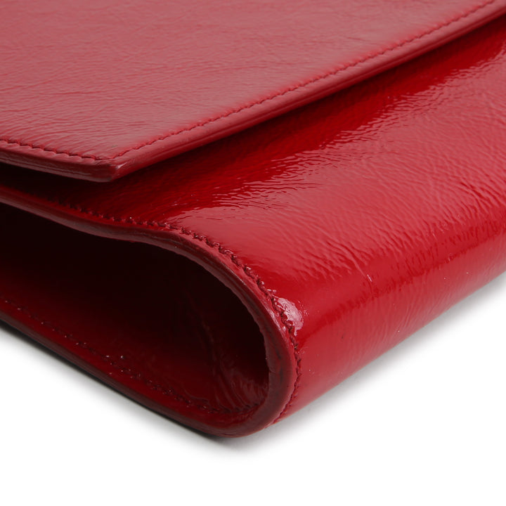 SAINT LAURENT Patent Leather Belle De Jour Clutch