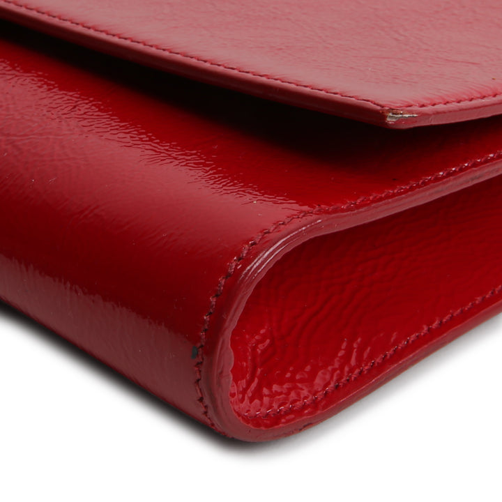 SAINT LAURENT Patent Leather Belle De Jour Clutch