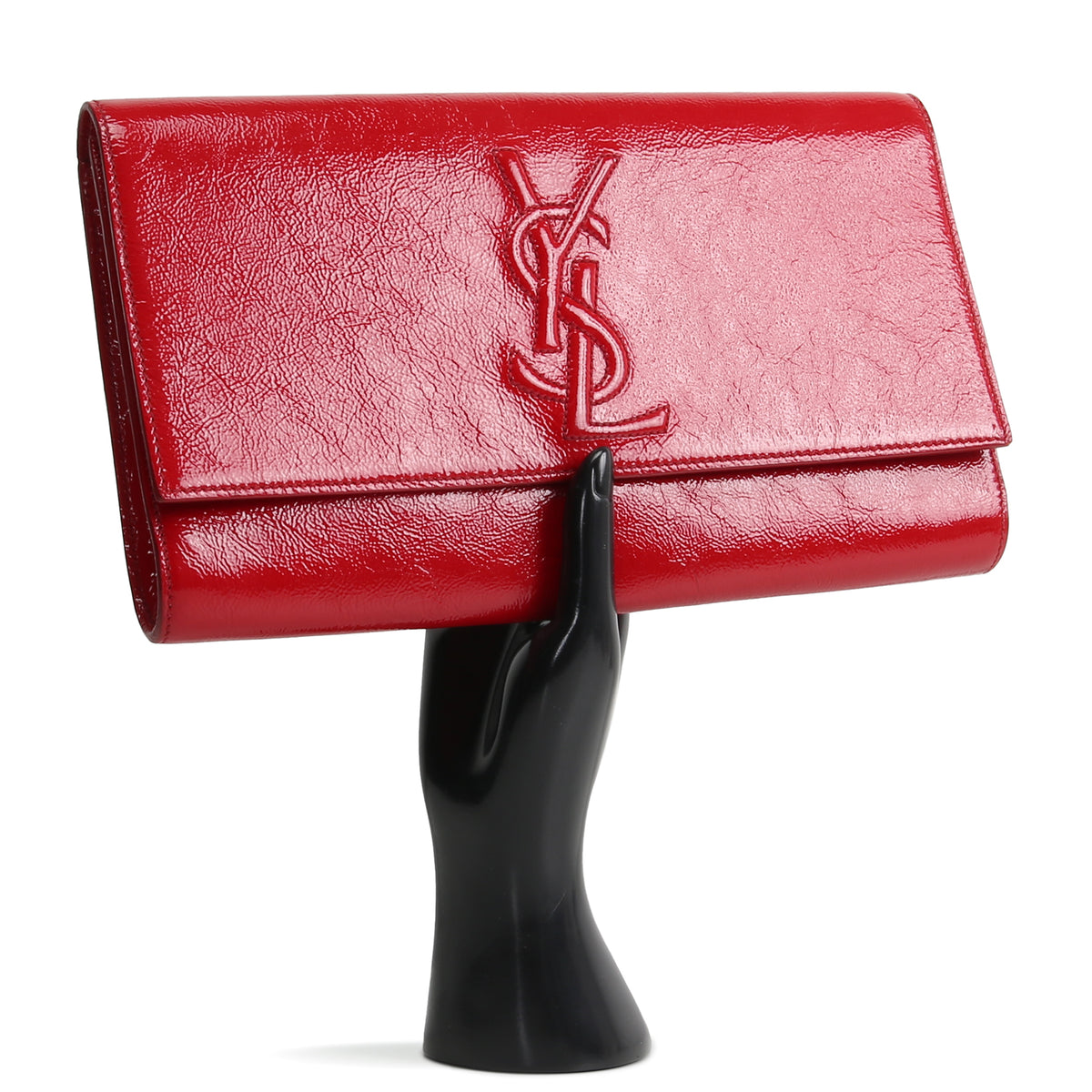 SAINT LAURENT Patent Leather Belle De Jour Clutch