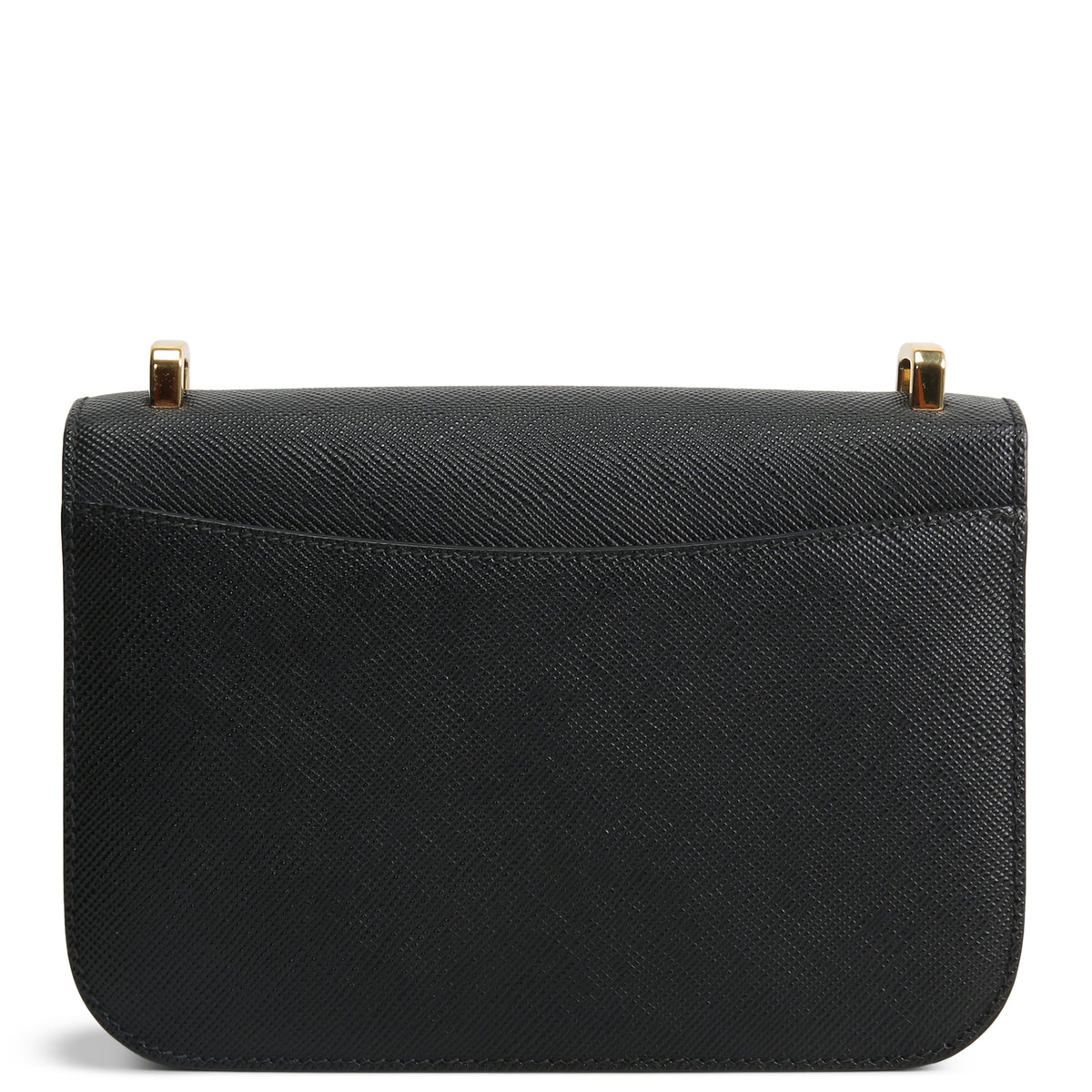 PRADA Triangle Emblem Flap Shoulder Bag - Black