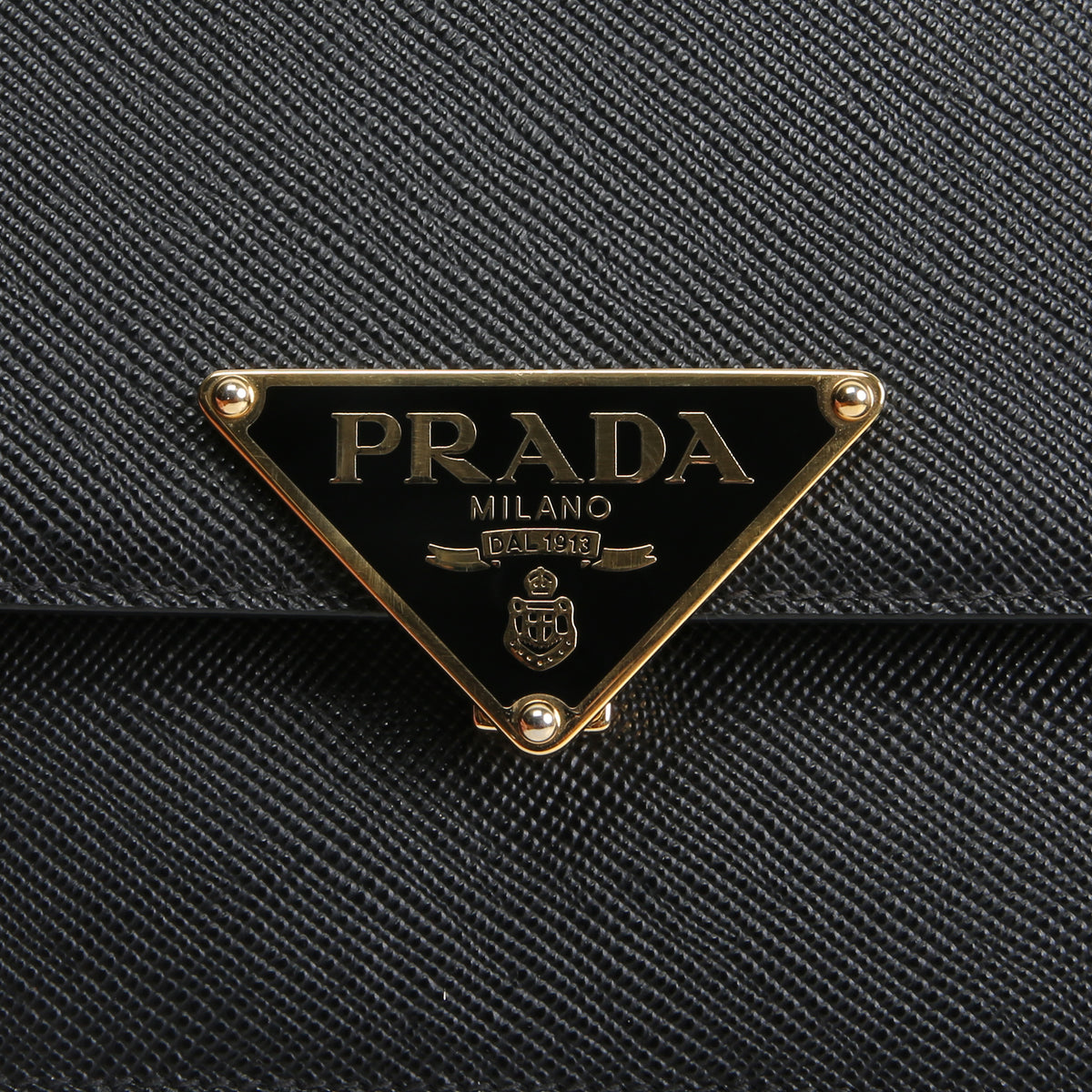 PRADA Triangle Emblem Flap Shoulder Bag - Black