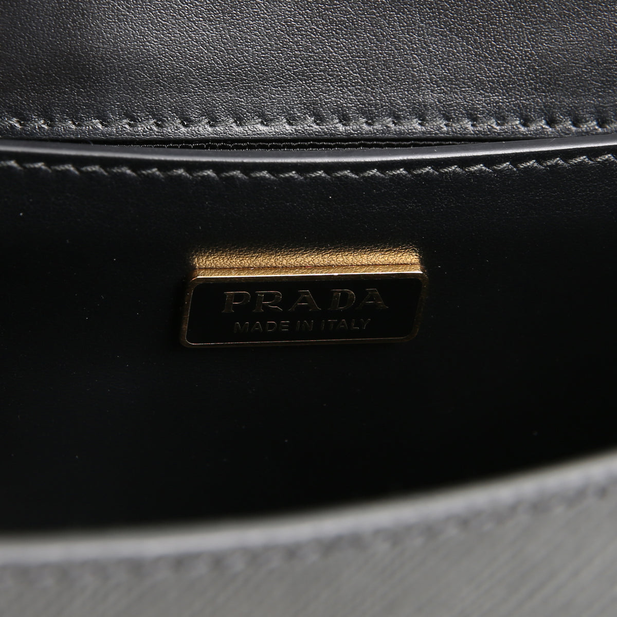 PRADA Triangle Emblem Flap Shoulder Bag - Black