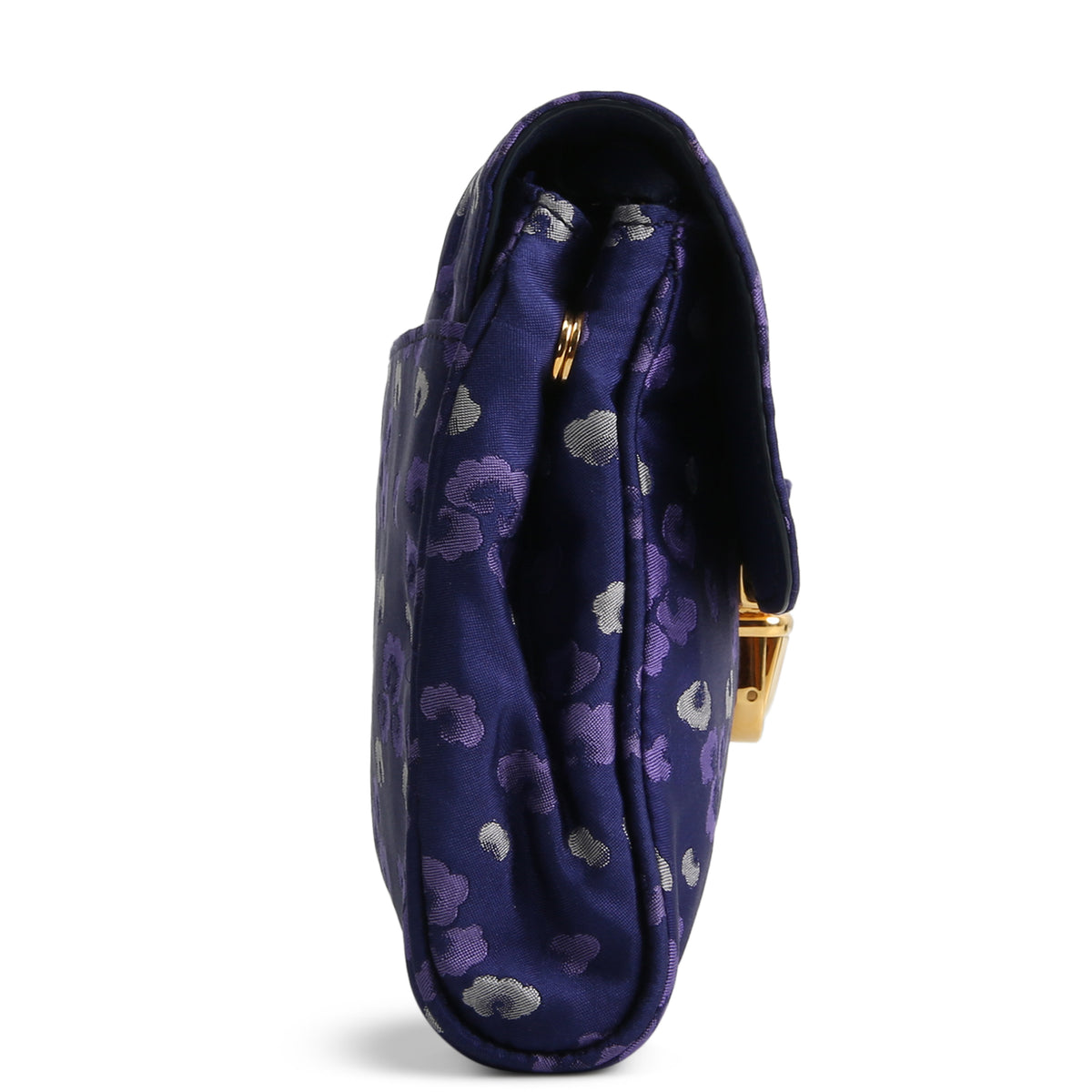 PRADA Tessuto Jacquard Floral Flap Bag - Purple