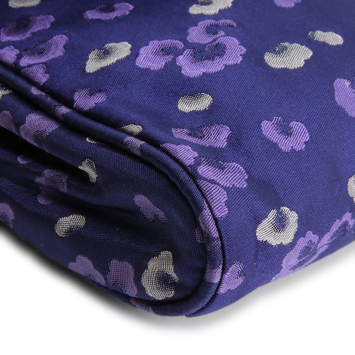 PRADA Tessuto Jacquard Floral Flap Bag - Purple