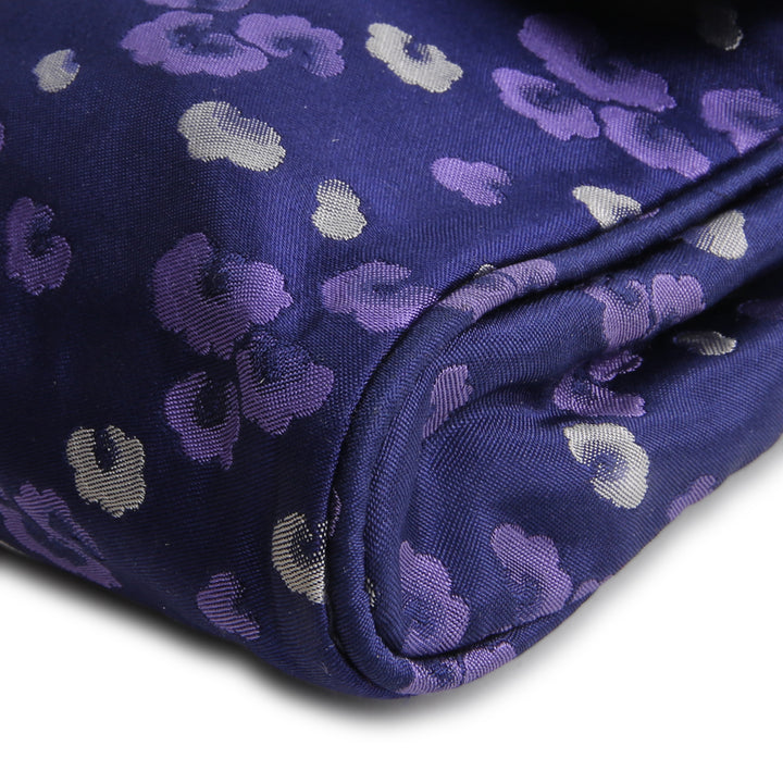 PRADA Tessuto Jacquard Floral Flap Bag - Purple