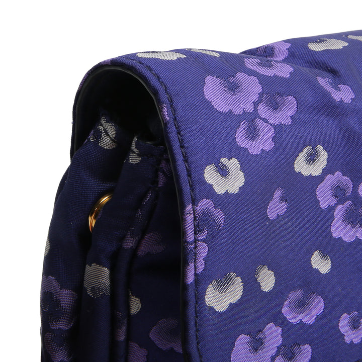 PRADA Tessuto Jacquard Floral Flap Bag - Purple