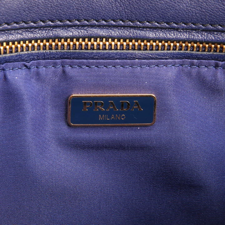 PRADA Tessuto Jacquard Floral Flap Bag - Purple