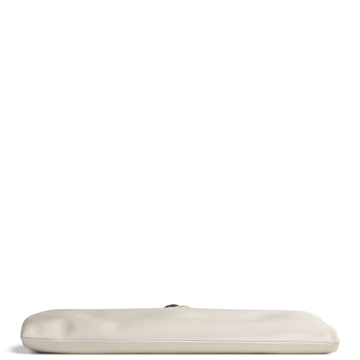 CHANEL Satin Crystal Camellia Clutch - Ivory