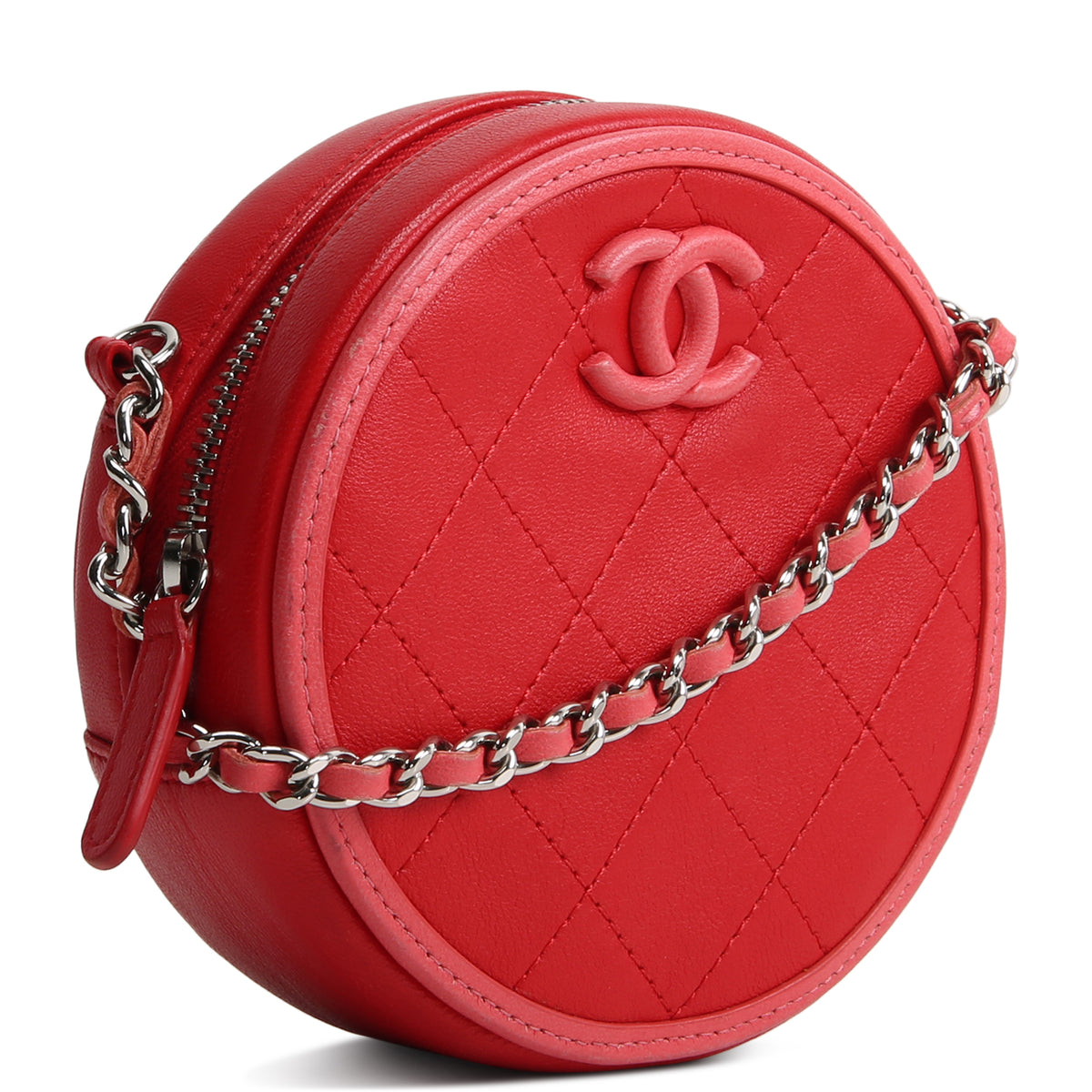 CHANEL CC Color Pop Round Clutch with Chain