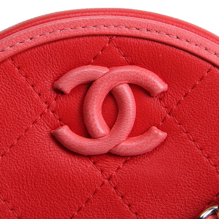 CHANEL CC Color Pop Round Clutch with Chain