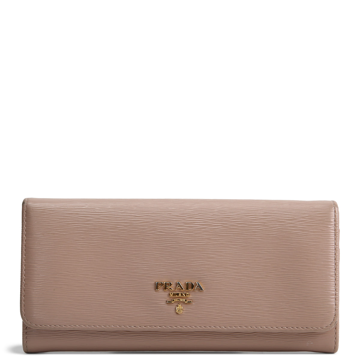 PRADA Saffiano Lux Leather Continental Wallet - Powder Pink OUTLET FINAL SALE