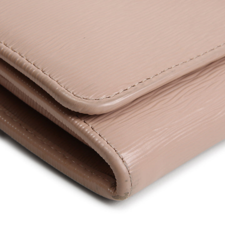 PRADA Saffiano Lux Leather Continental Wallet - Powder Pink OUTLET FINAL SALE