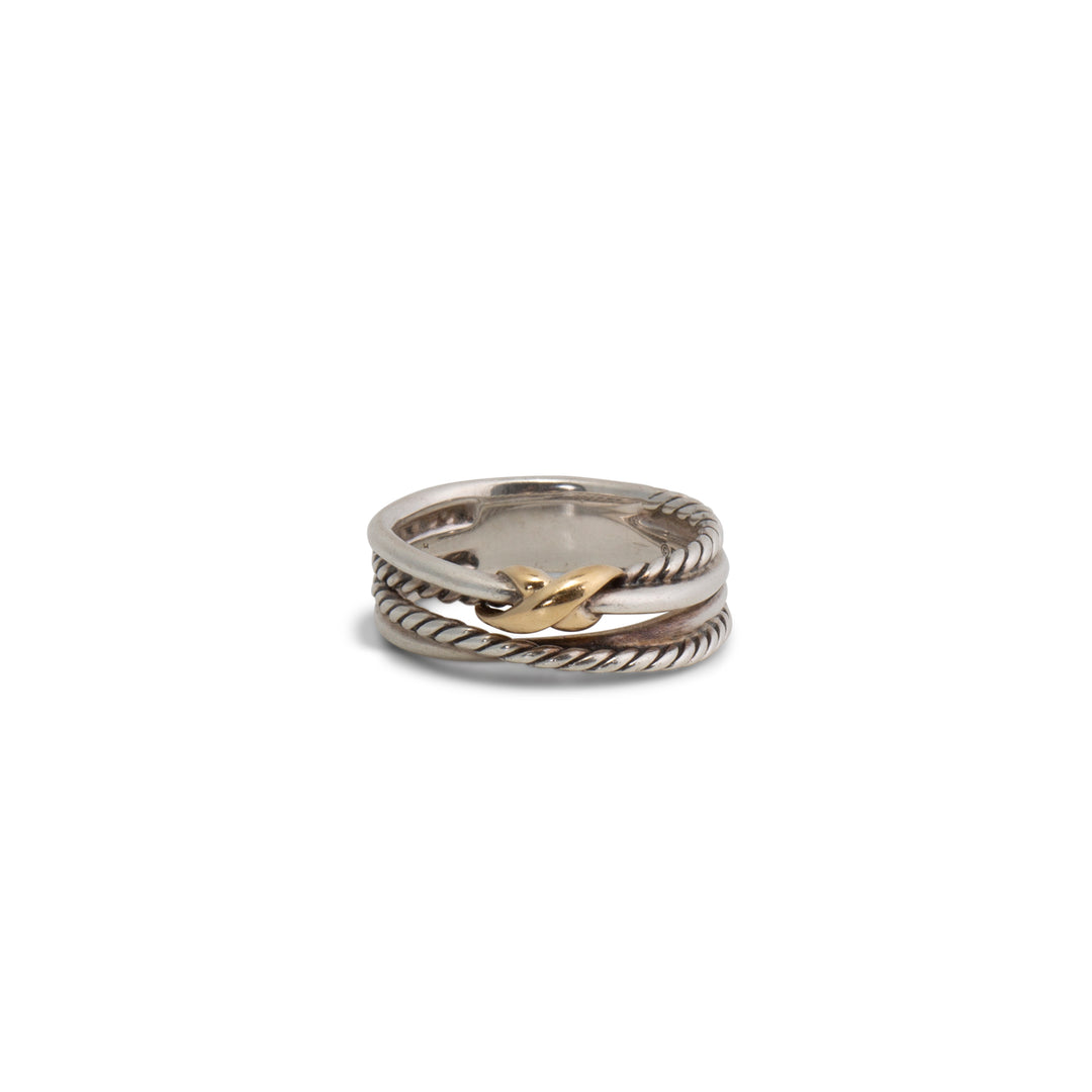 DAVID YURMAN Two-Tone X Crossover Band Ring
