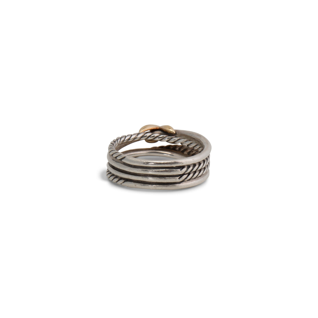 DAVID YURMAN Two-Tone X Crossover Band Ring