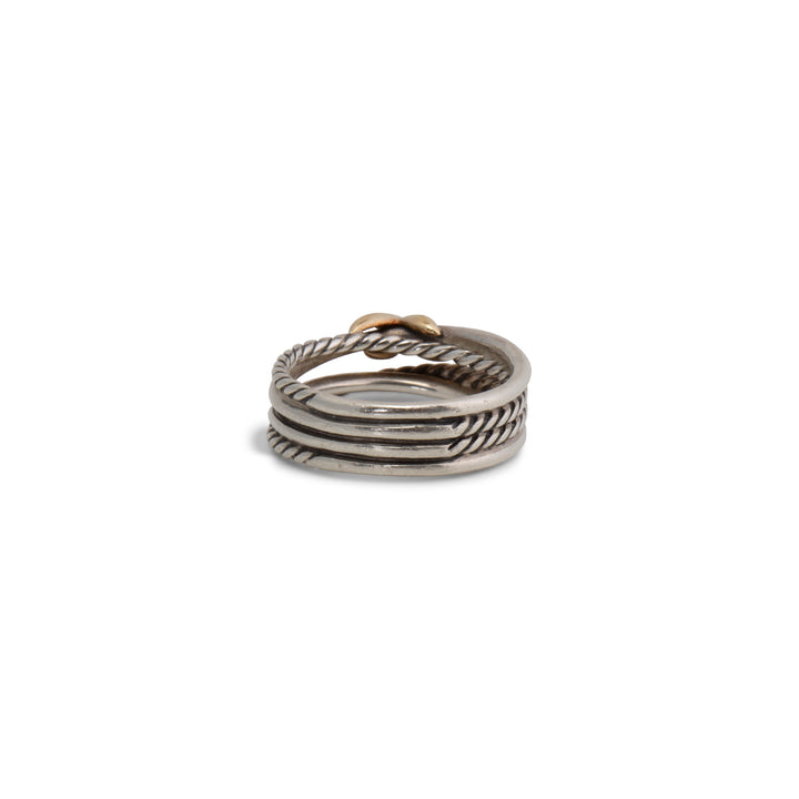 DAVID YURMAN Two-Tone X Crossover Band Ring