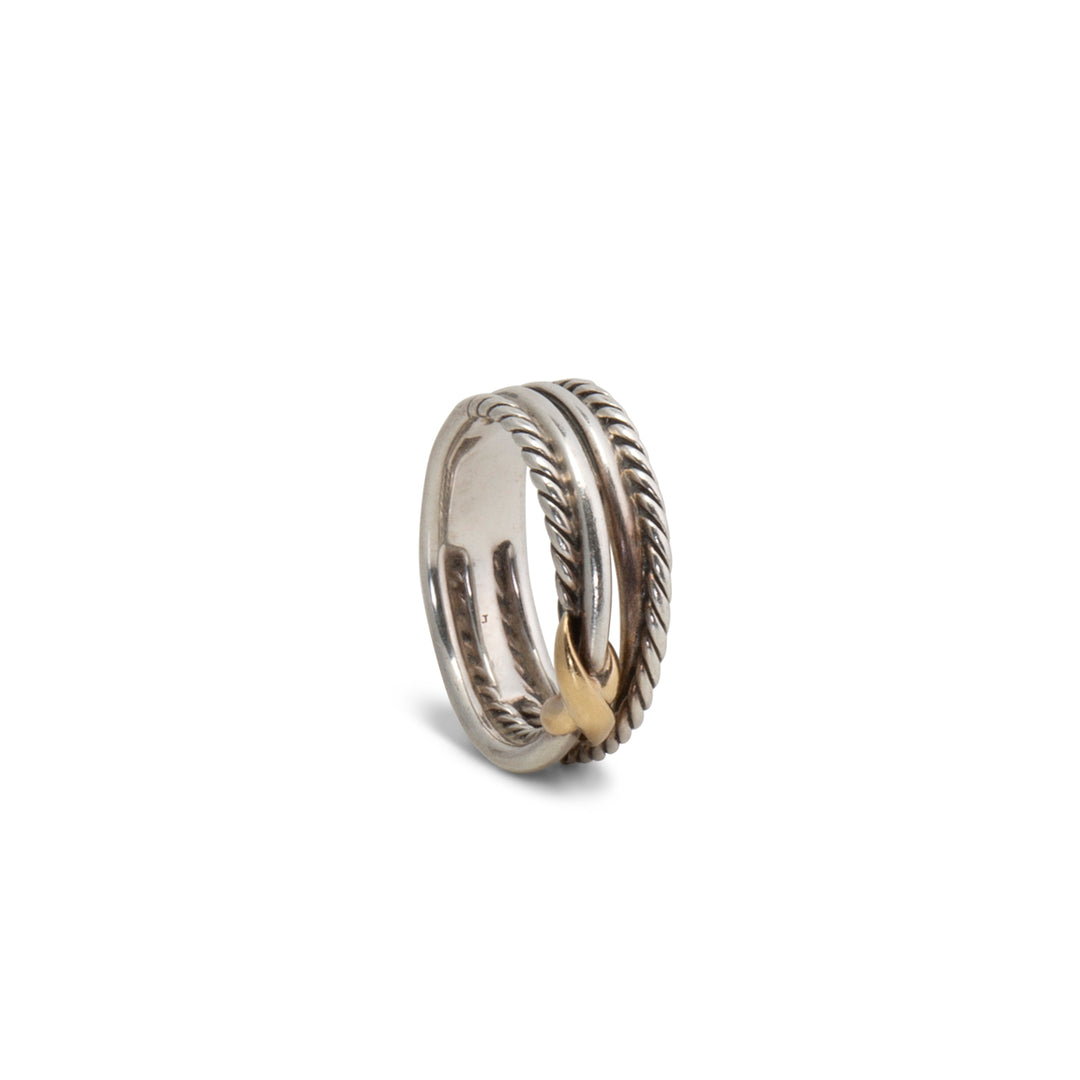 DAVID YURMAN Two-Tone X Crossover Band Ring