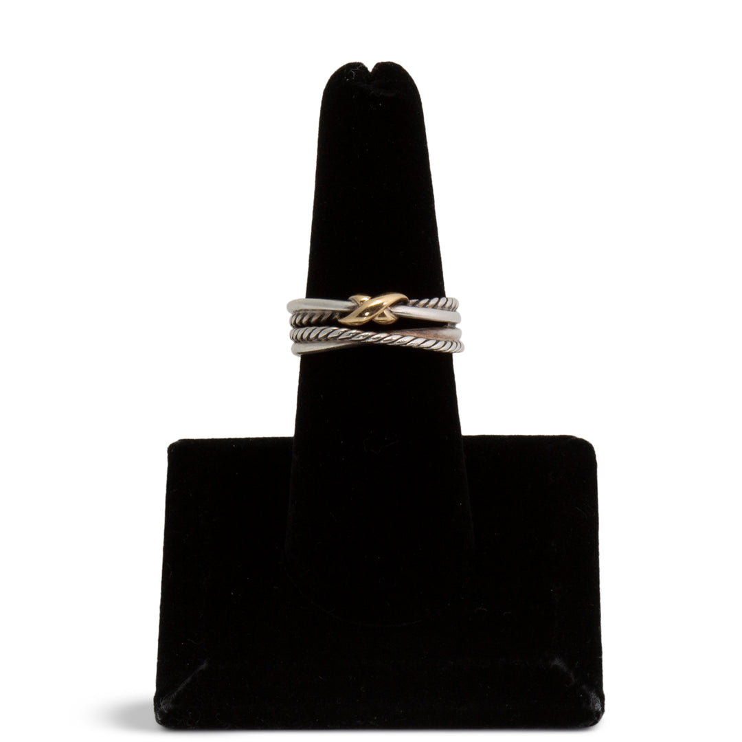 DAVID YURMAN Two-Tone X Crossover Band Ring