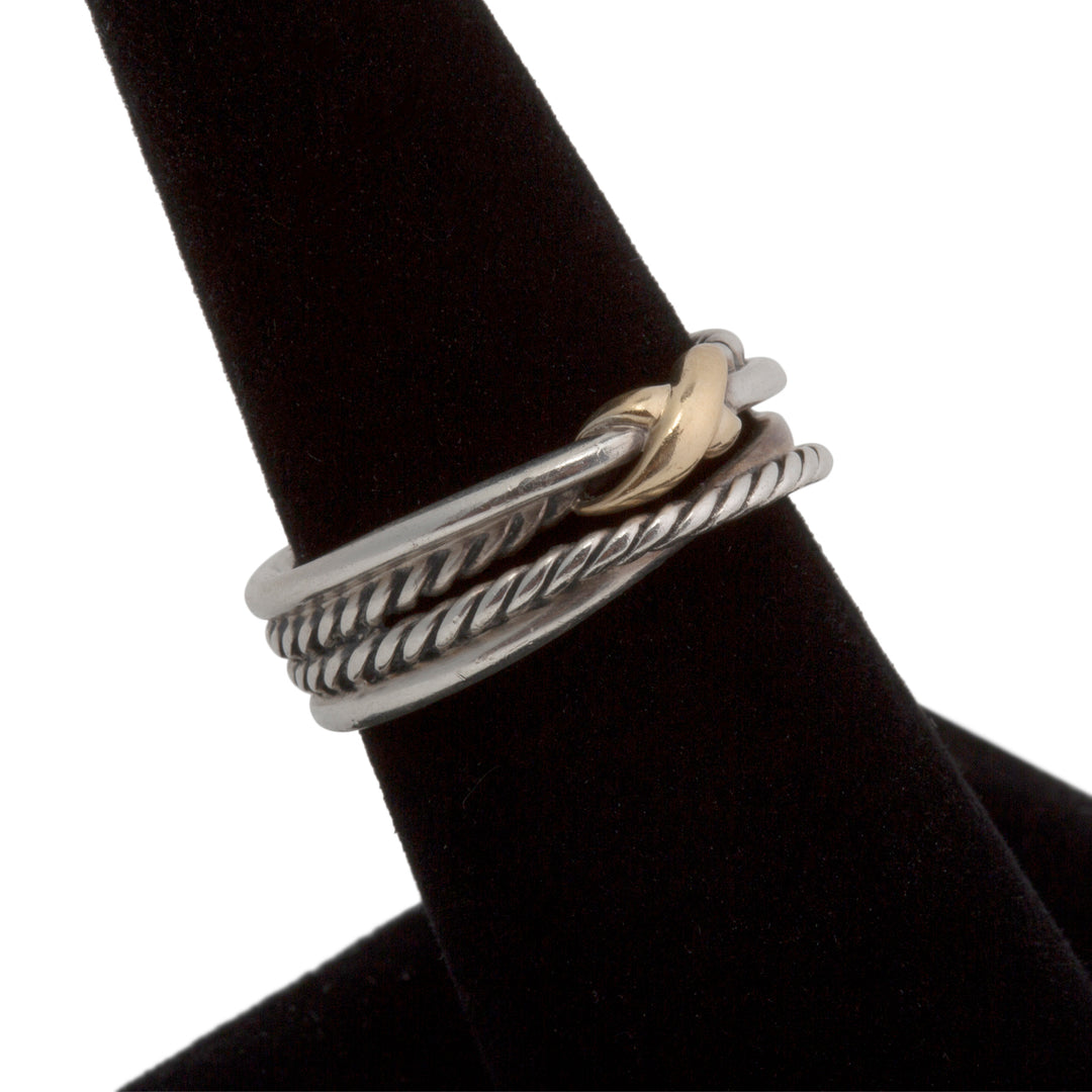 DAVID YURMAN Two-Tone X Crossover Band Ring