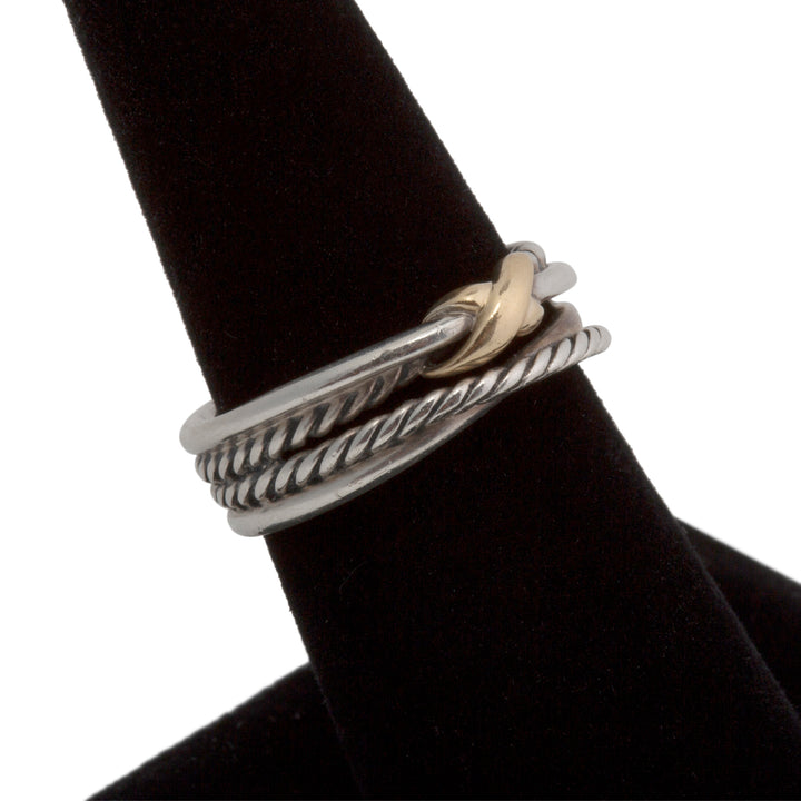 DAVID YURMAN Two-Tone X Crossover Band Ring