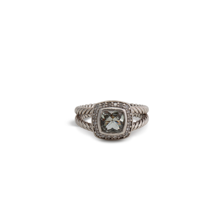 DAVID YURMAN Prasiolite & Diamond Petite Albion Ring