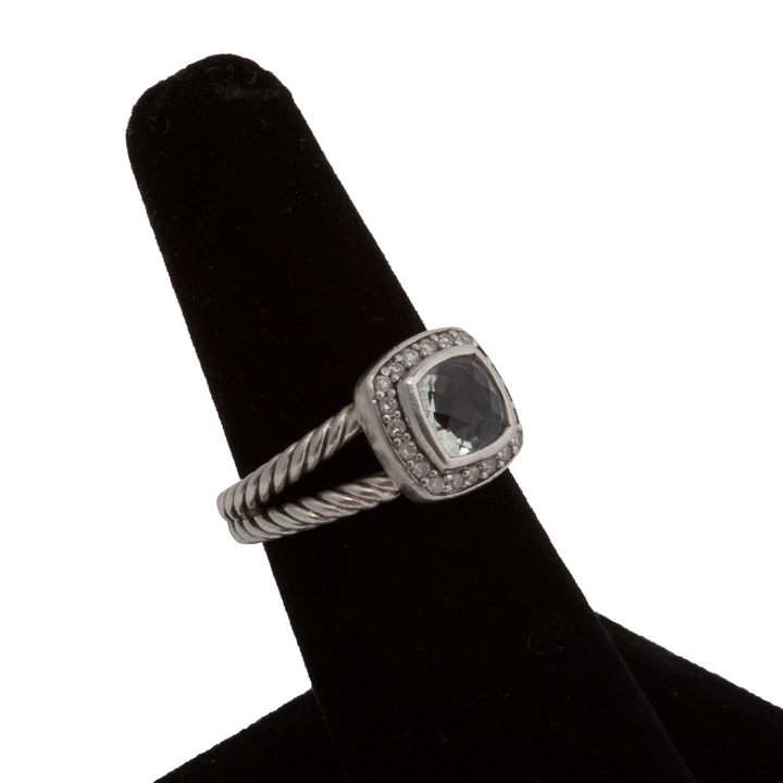DAVID YURMAN Prasiolite & Diamond Petite Albion Ring