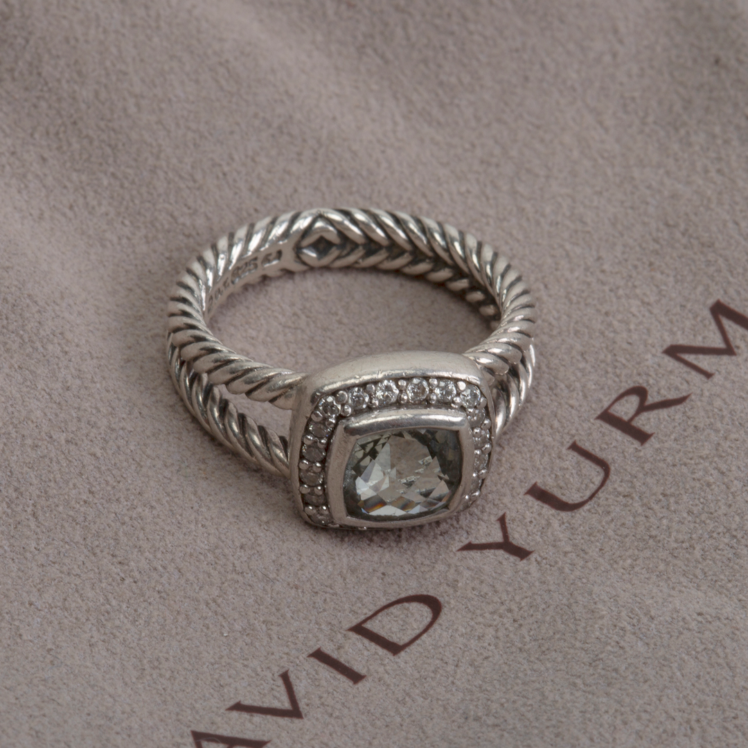 DAVID YURMAN Prasiolite & Diamond Petite Albion Ring