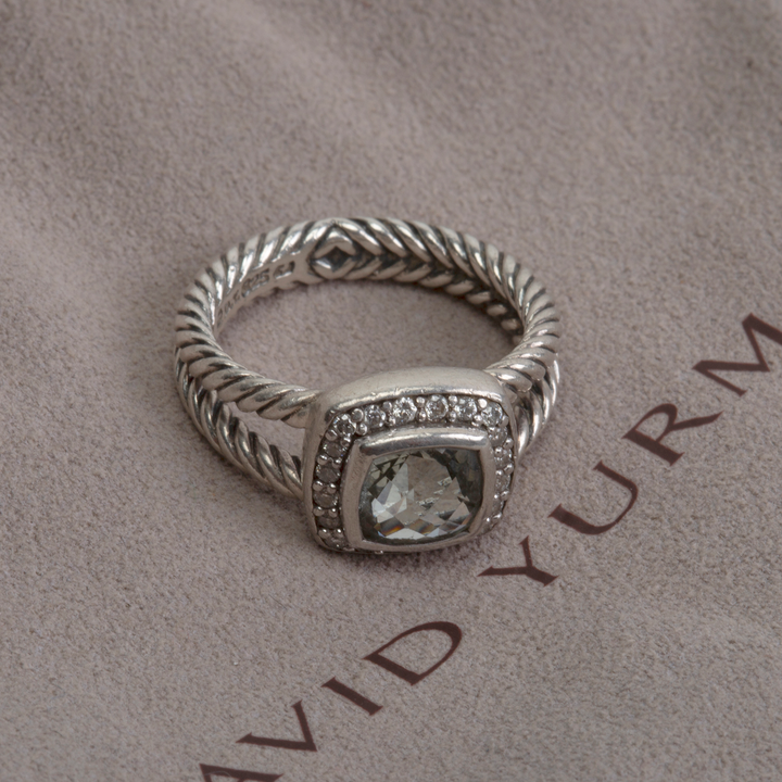DAVID YURMAN Prasiolite & Diamond Petite Albion Ring