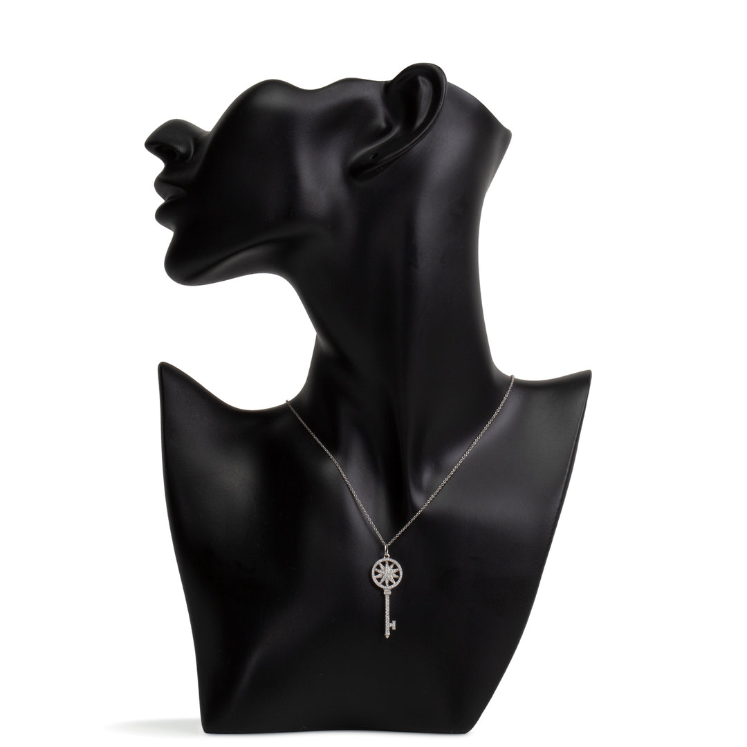 TIFFANY & CO. Platinum Diamond Key Star Pendant Necklace