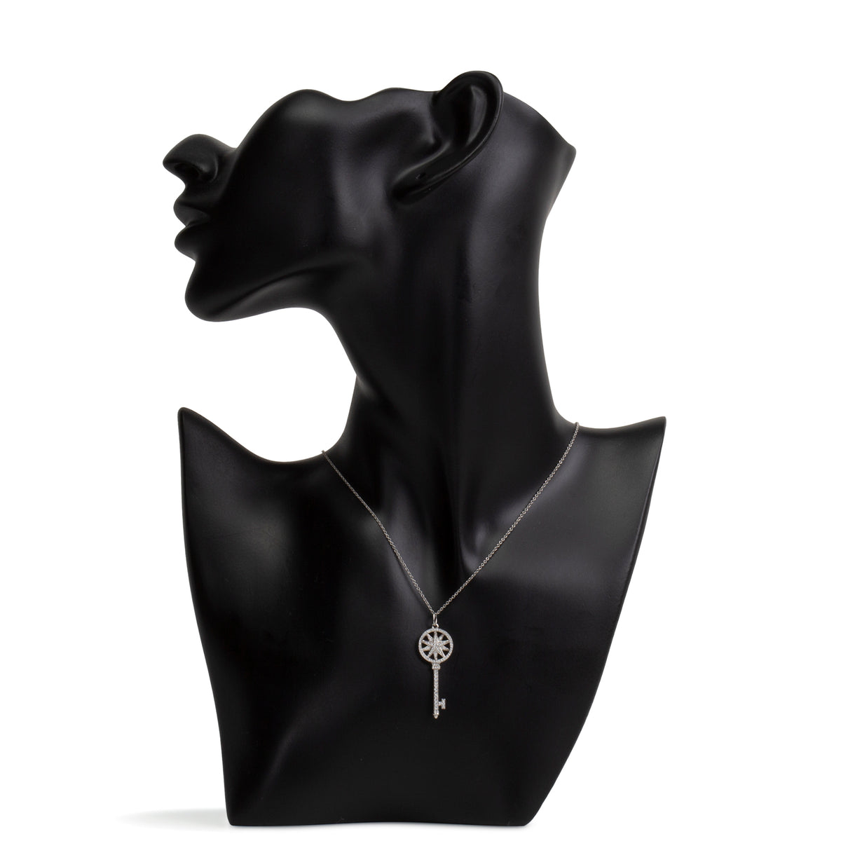 TIFFANY &amp; CO. Platinum Diamond Key Star Pendant Necklace