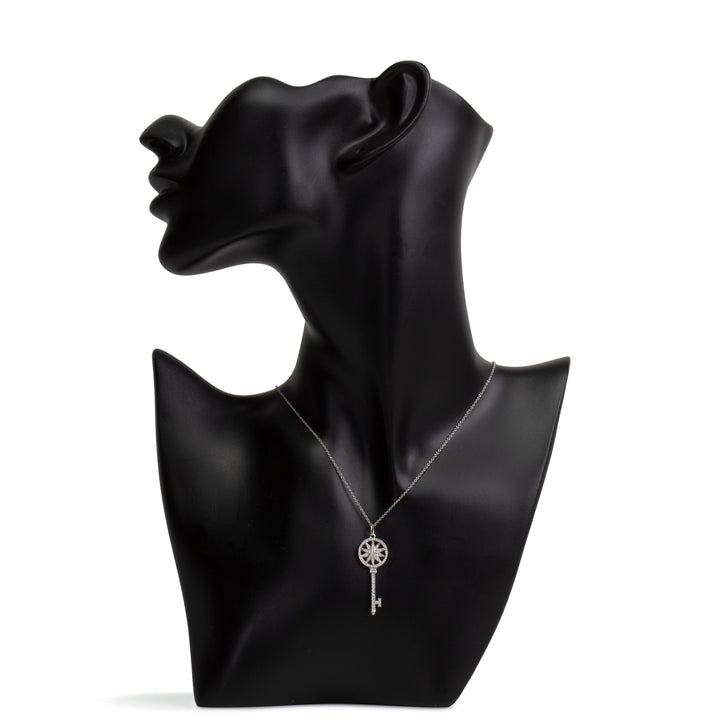 TIFFANY & CO. Platinum Diamond Key Star Pendant Necklace