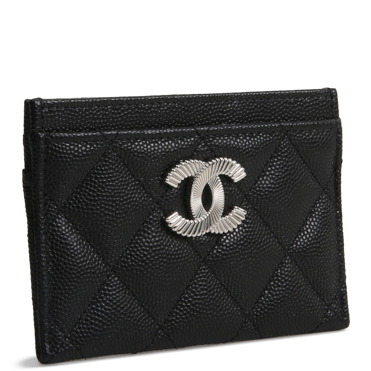 CHANEL CC Card Holder - Quilted Caviar