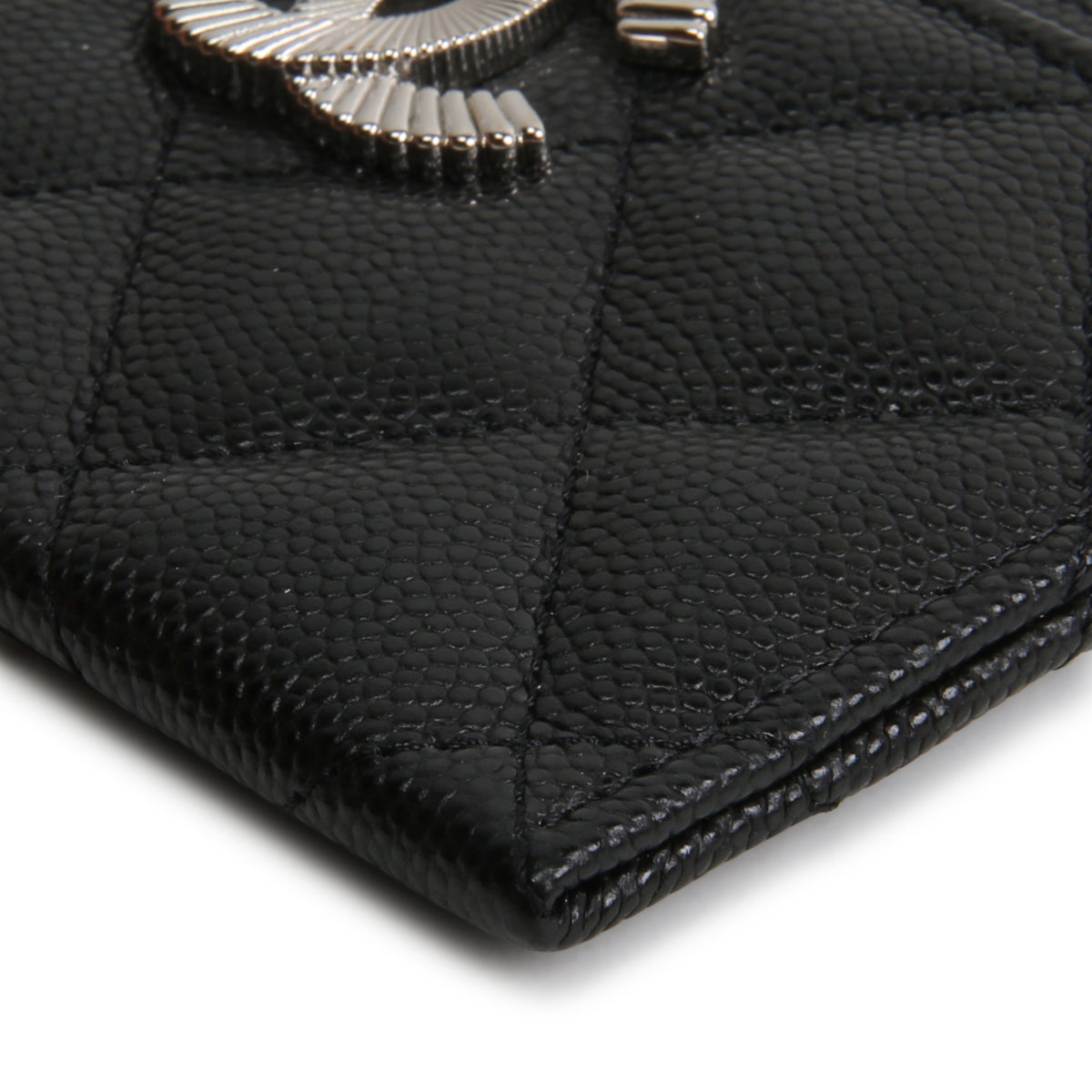 CHANEL CC Card Holder - Quilted Caviar
