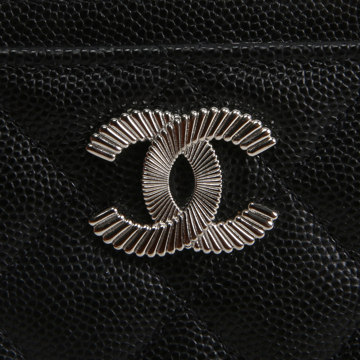 CHANEL CC Card Holder - Quilted Caviar