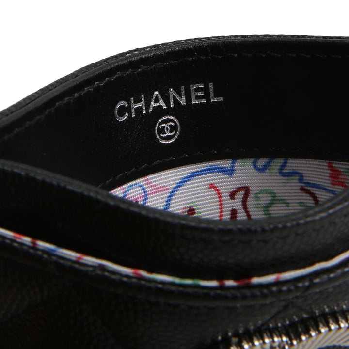 CHANEL CC Card Holder - Quilted Caviar