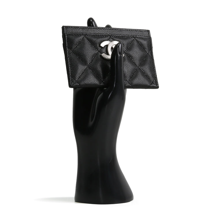 CHANEL CC Card Holder - Quilted Caviar