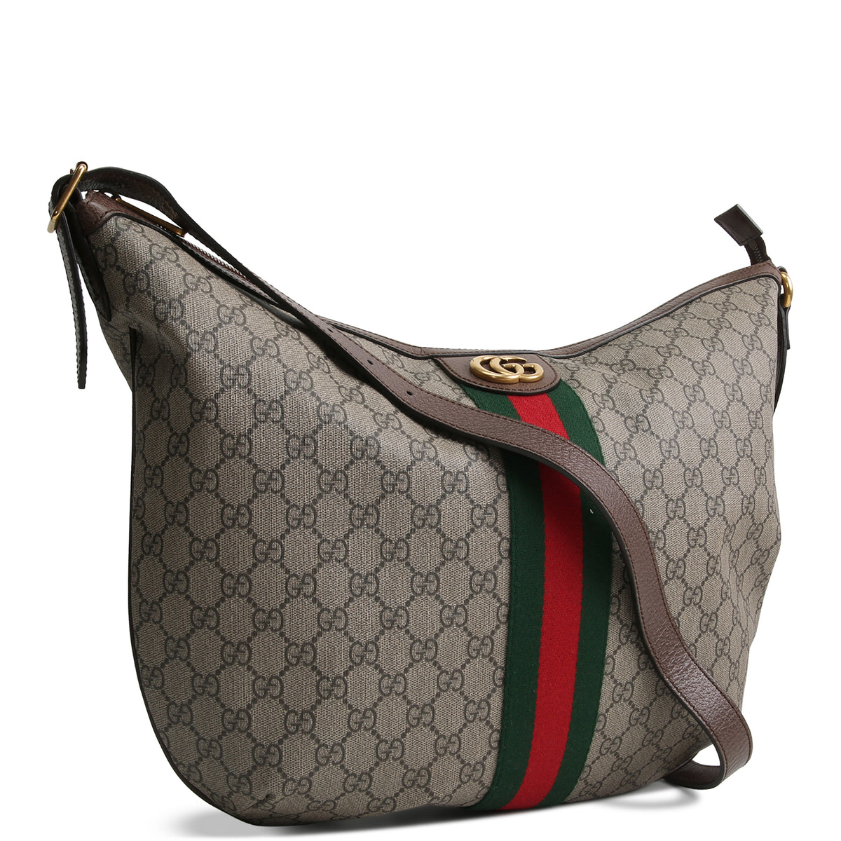 GUCCI GG Supreme Ophidia Half Moon Hobo - Large