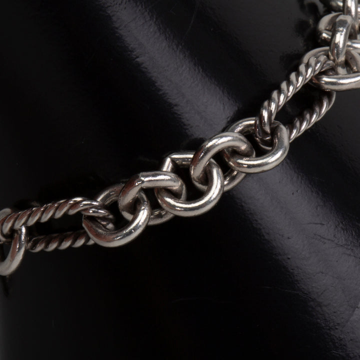 DAVID YURMAN Two-Tone Figaro Heart Charm Bracelet