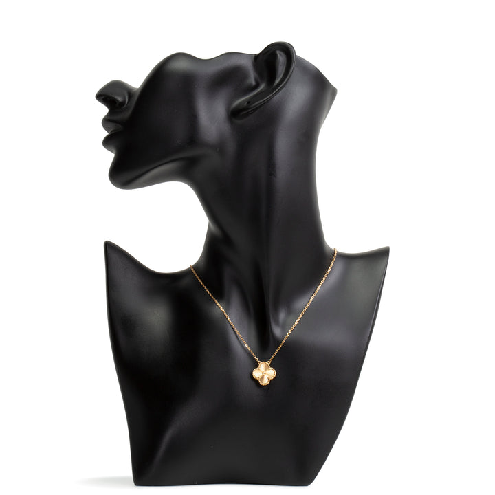 VAN CLEEF & ARPELS Vintage Alhambra Guilloche Pendant Necklace