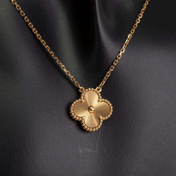 VAN CLEEF & ARPELS Vintage Alhambra Guilloche Pendant Necklace