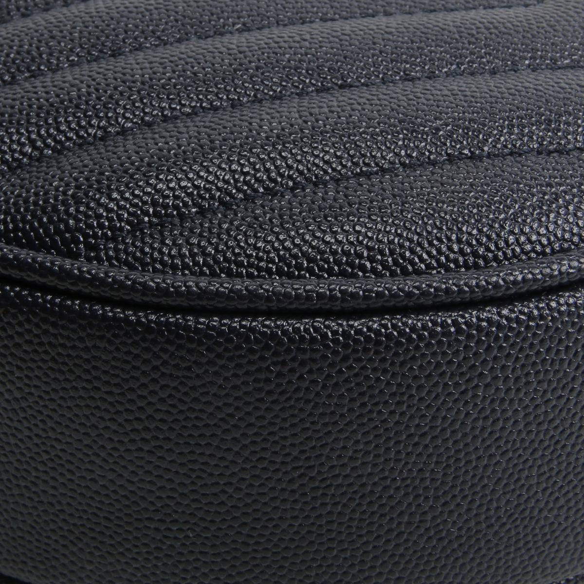 SAINT LAURENT Grain de Poudre Round Vinyle Crossbody - Deep Navy Blue