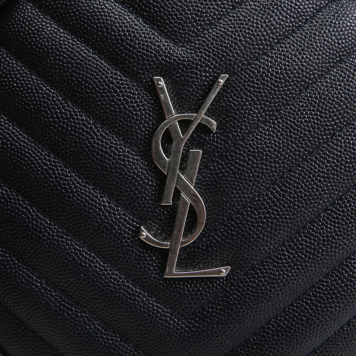SAINT LAURENT Grain de Poudre Round Vinyle Crossbody - Deep Navy Blue