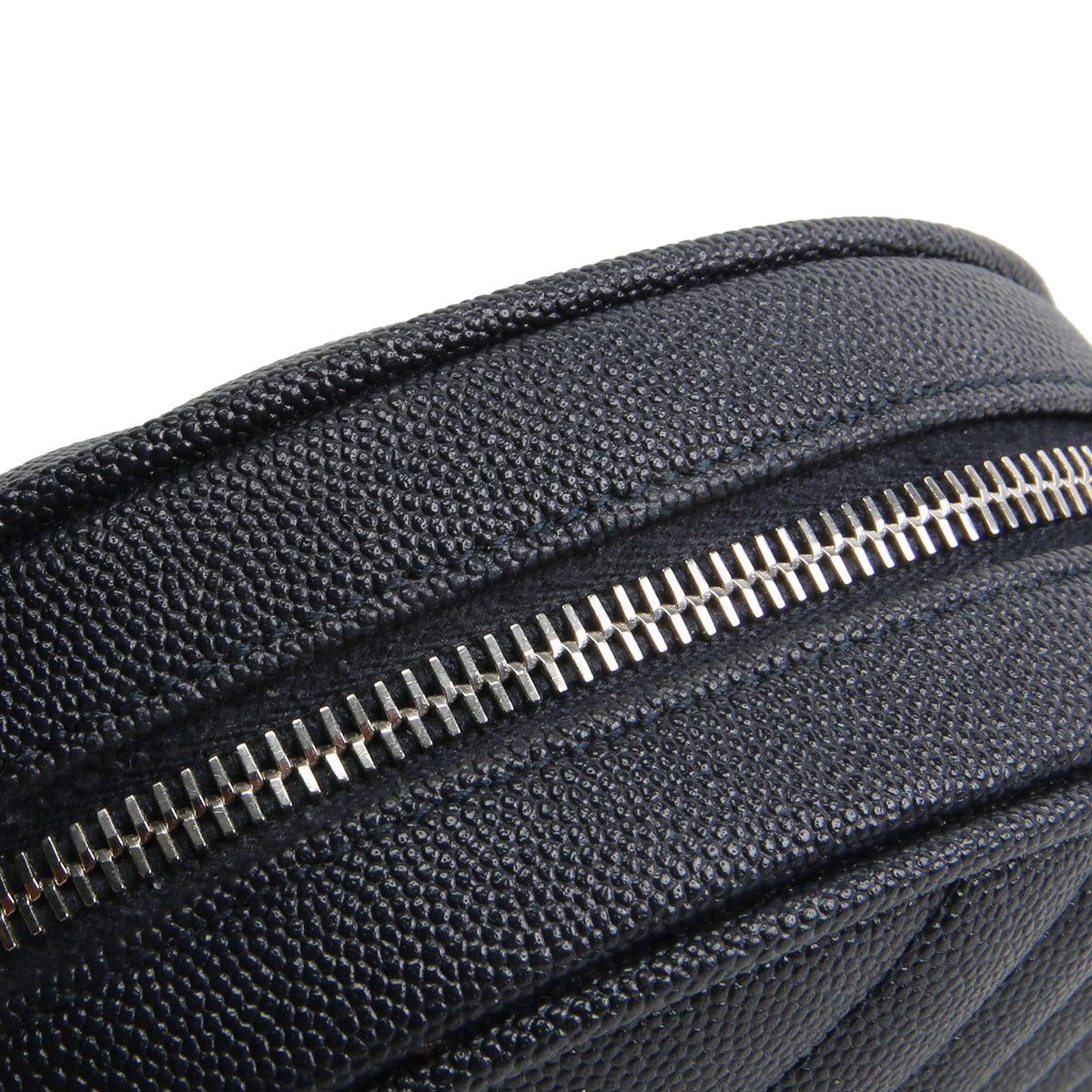 SAINT LAURENT Grain de Poudre Round Vinyle Crossbody - Deep Navy Blue