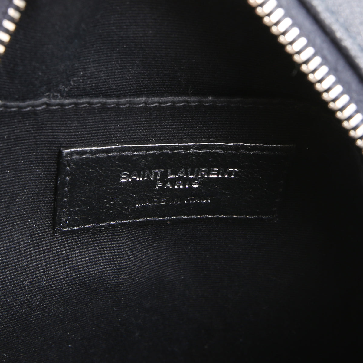 SAINT LAURENT Grain de Poudre Round Vinyle Crossbody - Deep Navy Blue