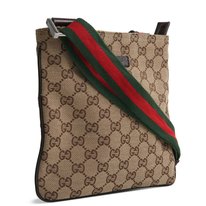 GUCCI GG Canvas Web Strap Messenger Bag OUTLET FINAL SALE
