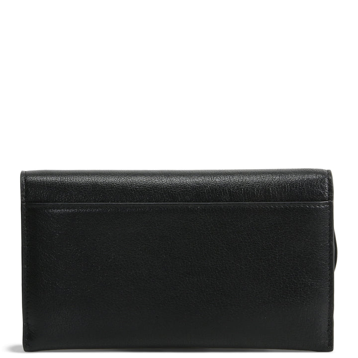 DIOR Goatskin Saddle Long Wallet with Chain - Black