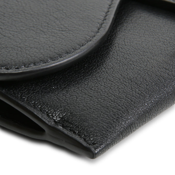 DIOR Goatskin Saddle Long Wallet with Chain - Black