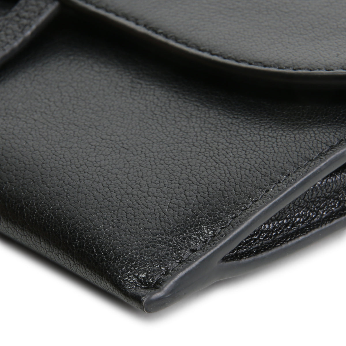 DIOR Goatskin Saddle Long Wallet with Chain - Black