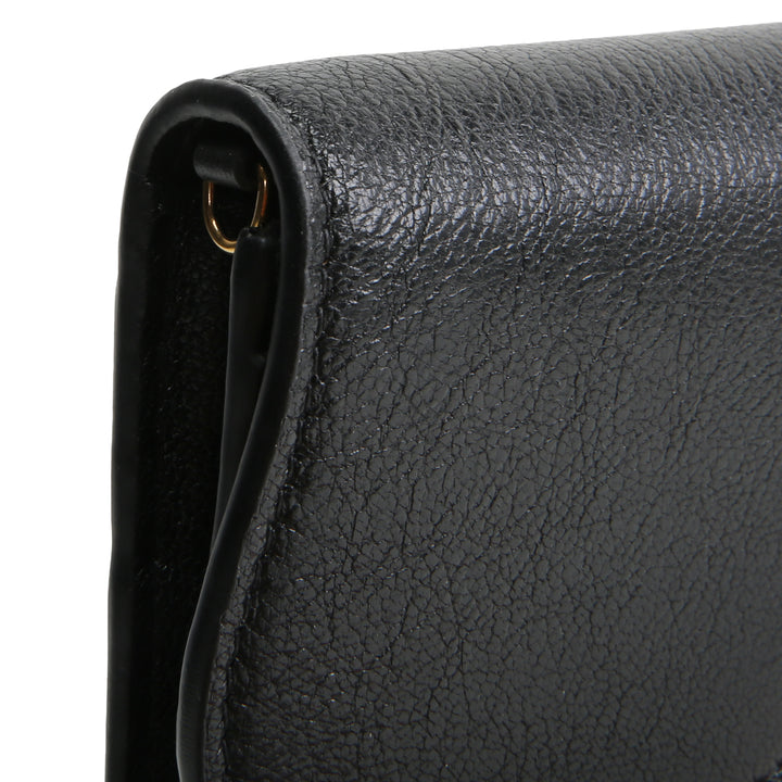 DIOR Goatskin Saddle Long Wallet with Chain - Black