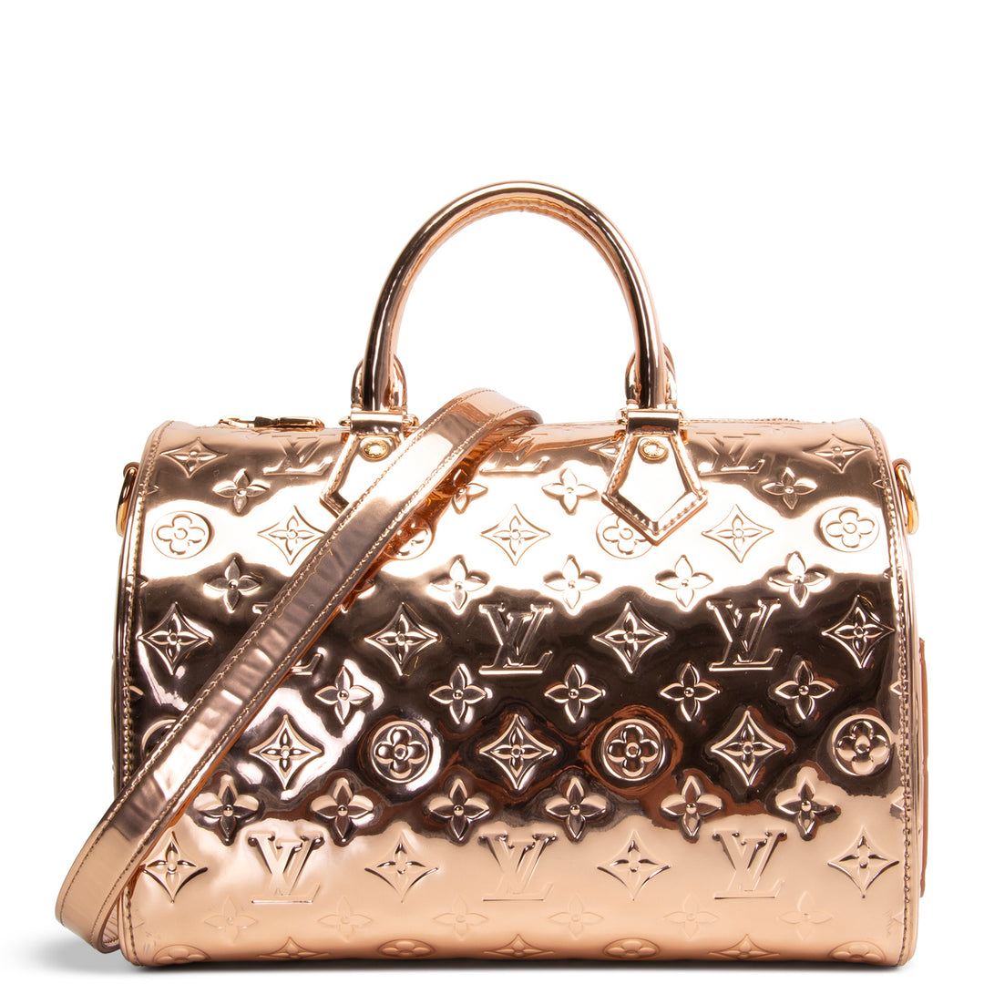 LOUIS VUITTON Monogram Vernis Miroir Speedy Bandouliere 25 - Copper