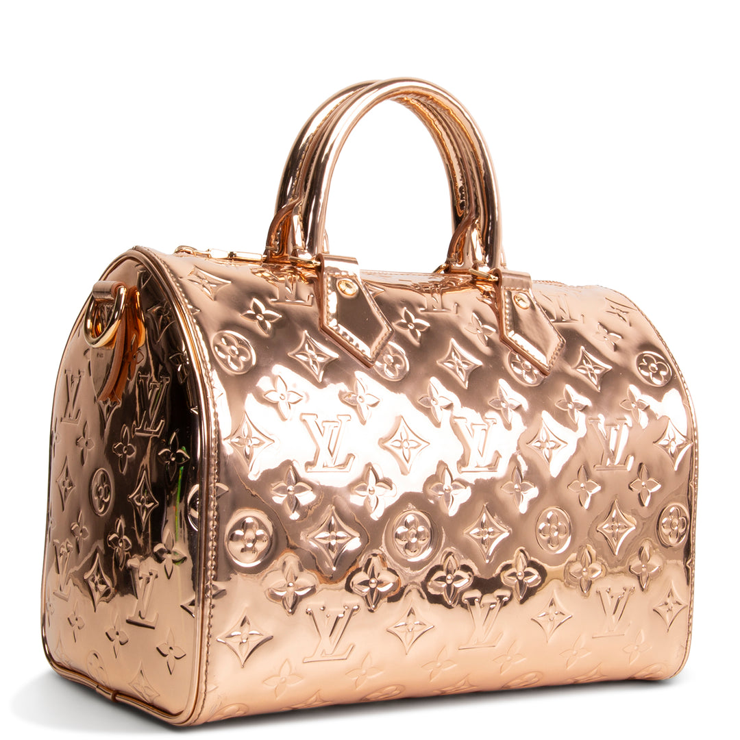 LOUIS VUITTON Monogram Vernis Miroir Speedy Bandouliere 25 - Copper